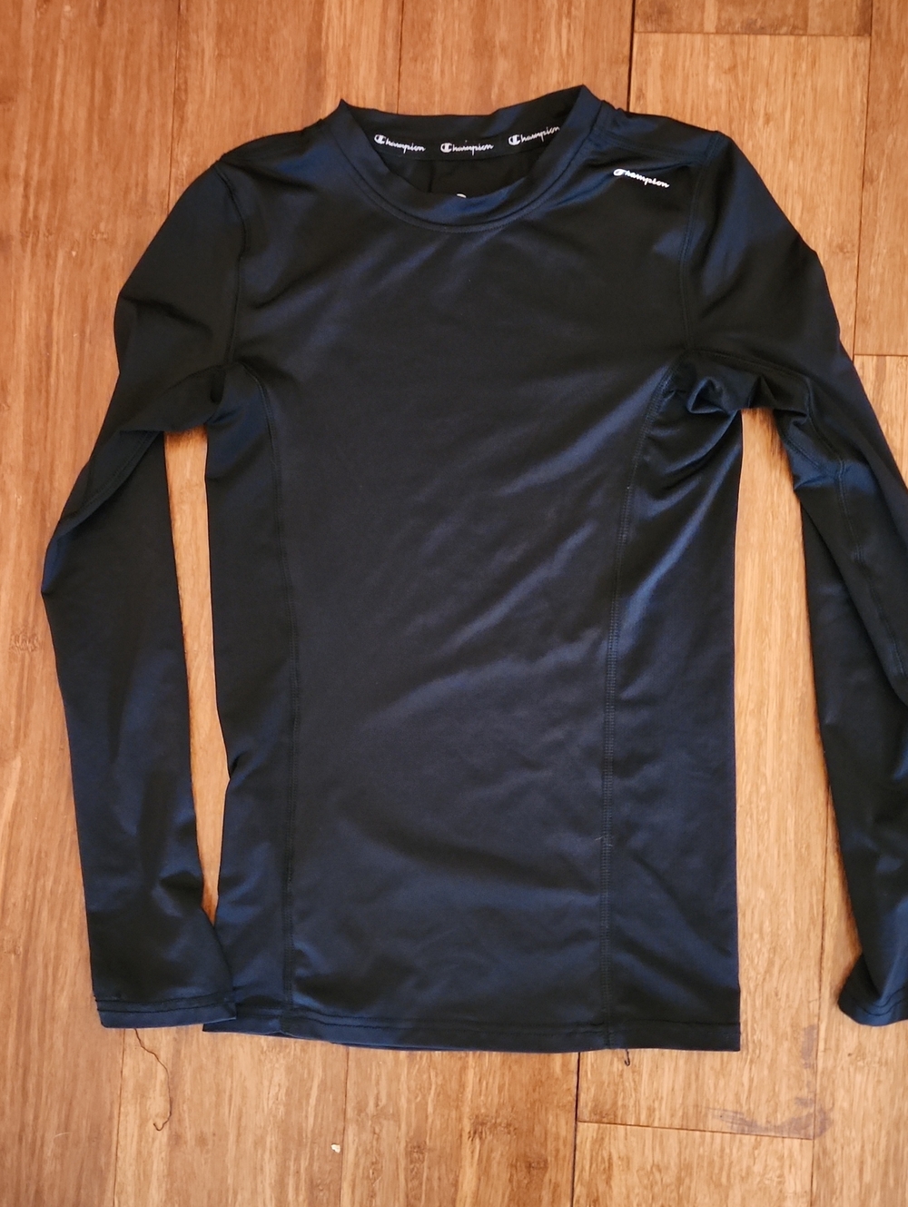 Champion Boy's Long-Sleeve Black Performance Tee